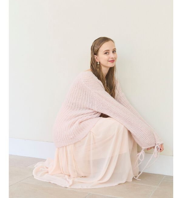 MAJESTICLEGON「リボンディティール透かしニット」|ニット・セーター|