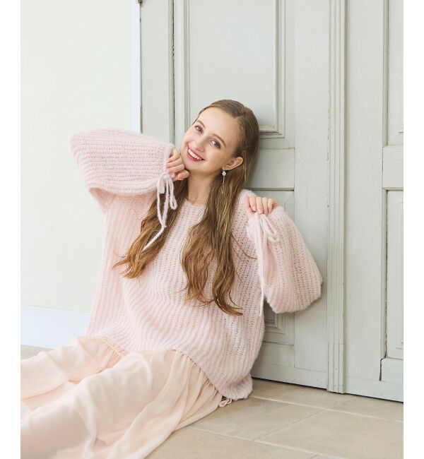 MAJESTICLEGON「リボンディティール透かしニット」|ニット・セーター|