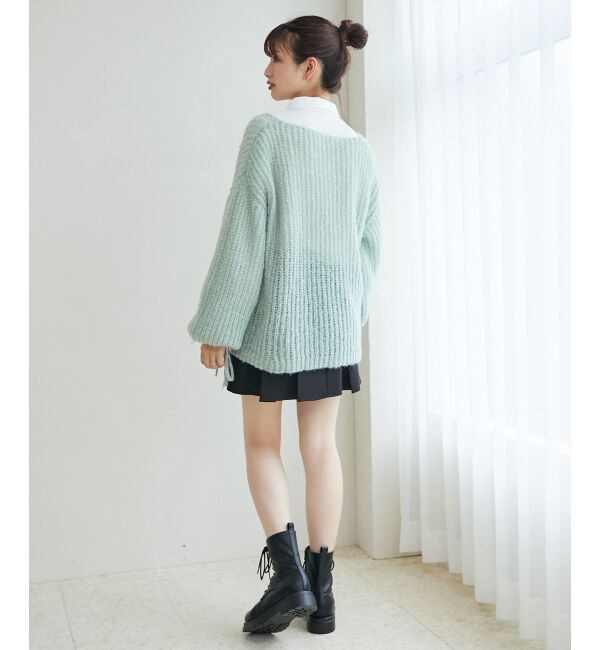 MAJESTICLEGON「リボンディティール透かしニット」|ニット・セーター|