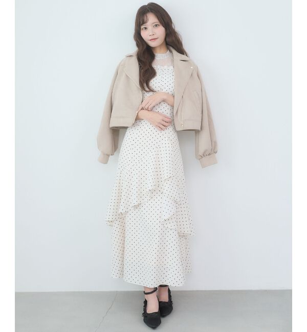  「ウエストきゅっとオフショルワンピ」|ワンピース|