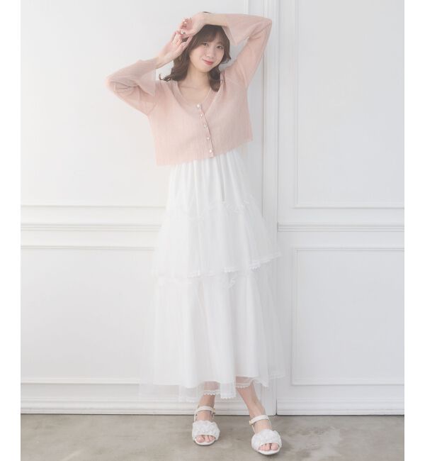  「ビジューボタンシアーカーディガン」|カーディガン|