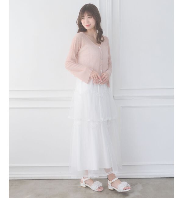  「ビジューボタンシアーカーディガン」|カーディガン|