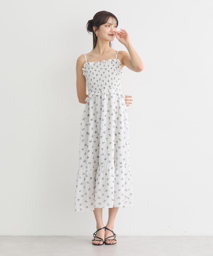 earth music&ecology「花柄シアーポップコーンキャミワンピース」|ワンピース|