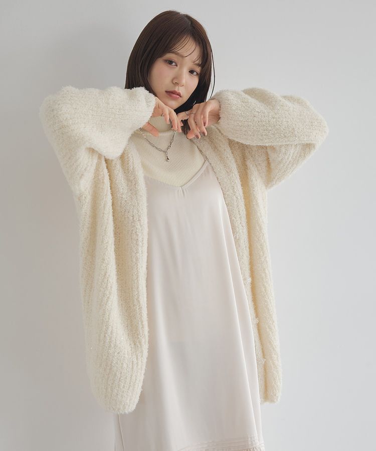 earth music&ecology「スパンコールブークレカーディガン」|カーディガン|