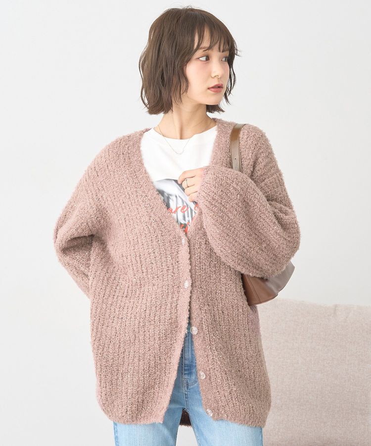 earth music&ecology「スパンコールブークレカーディガン」|カーディガン|