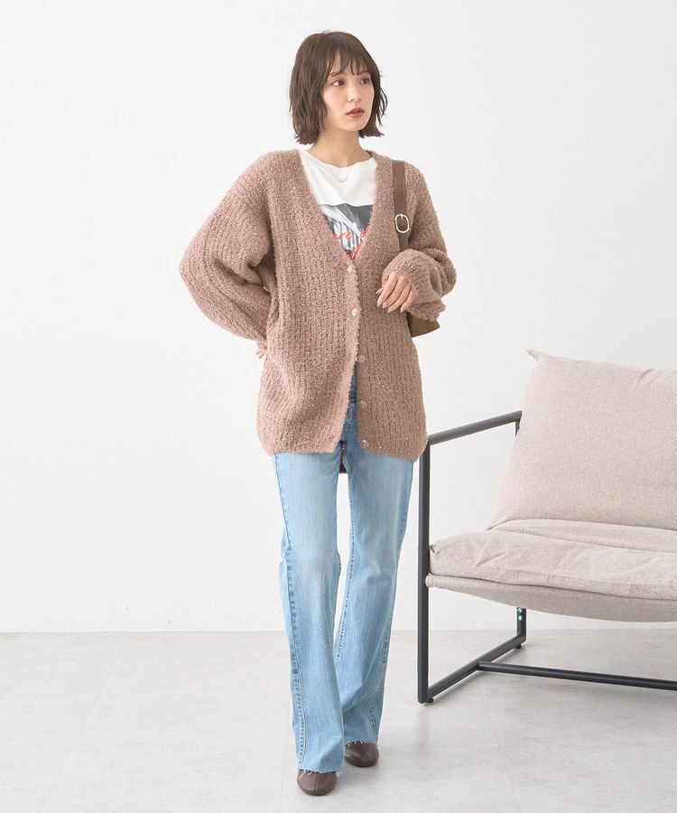 earth music&ecology「スパンコールブークレカーディガン」|カーディガン|