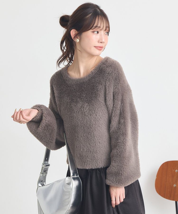 earth music&ecology「Wフェイスシャギープルオーバー」|ニット・セーター|