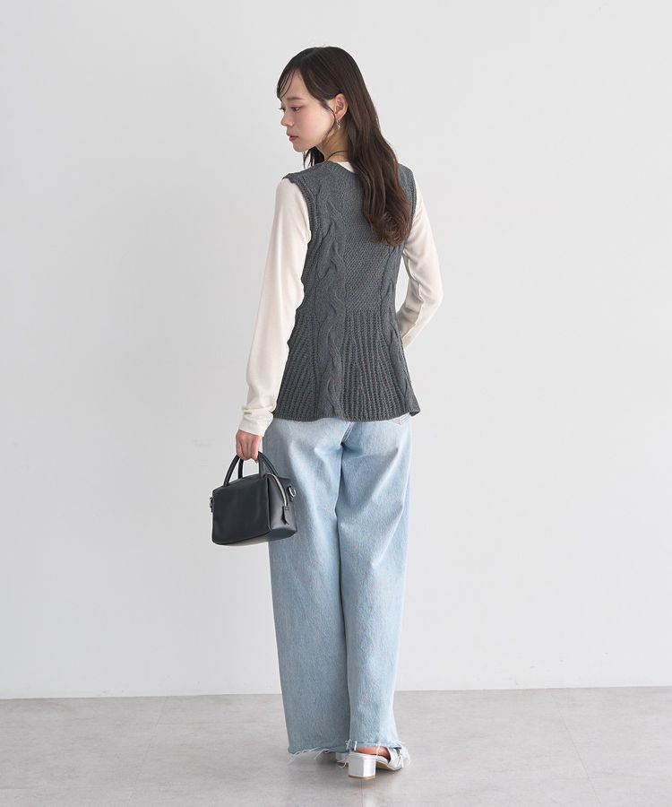 earth music&ecology「フレアニットベスト」|ベスト・ジレ|