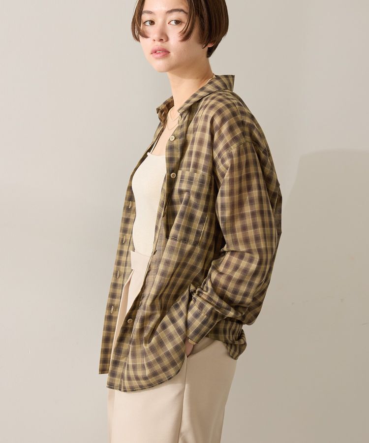 AMERICAN HOLIC「シアーチェック柄オーバーシャツ」|シャツ・ブラウス|