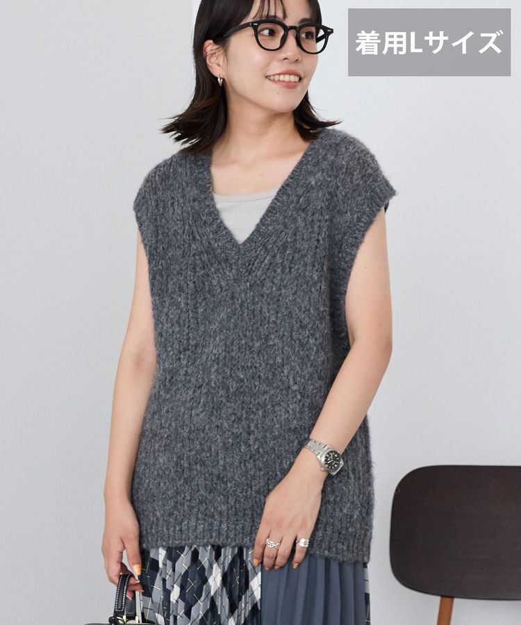 AMERICAN HOLIC「【選べる丈】甘編みニットベスト」|ベスト・ジレ|