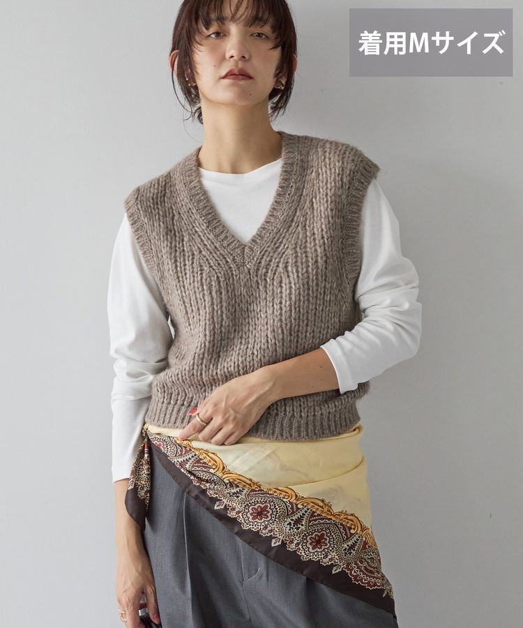 AMERICAN HOLIC「【選べる丈】甘編みニットベスト」|ベスト・ジレ|Gray Beige