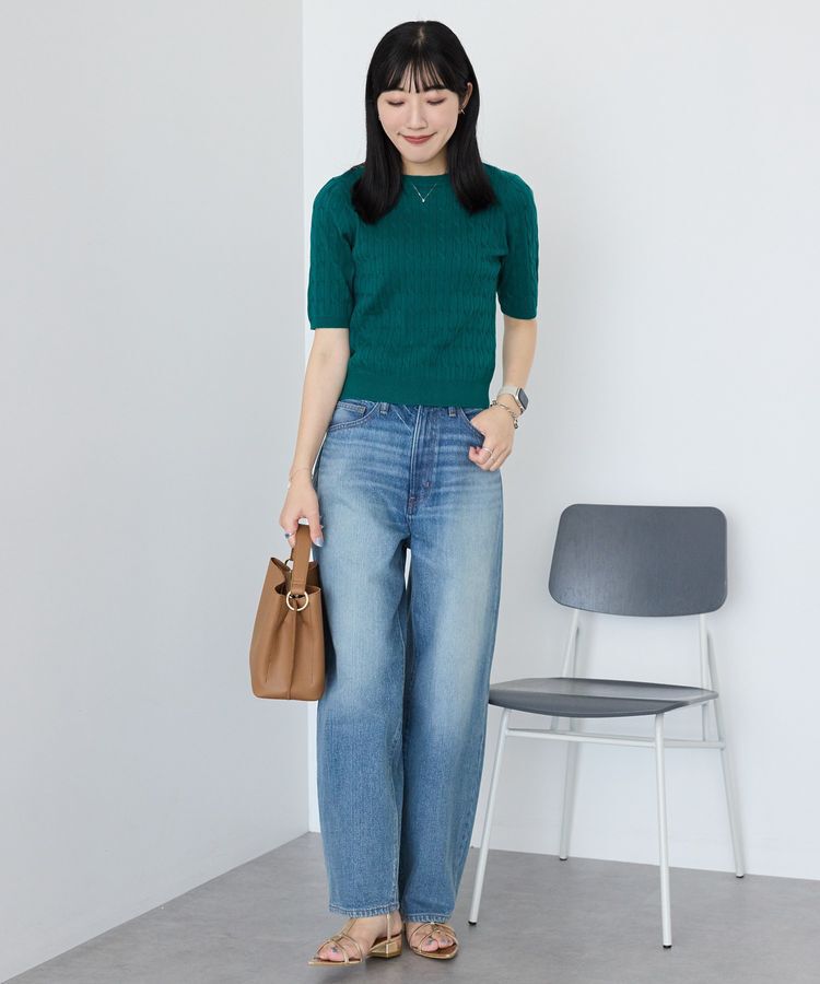 AMERICAN HOLIC「ケーブル5分袖ニットプルオーバー」|ニット・セーター|