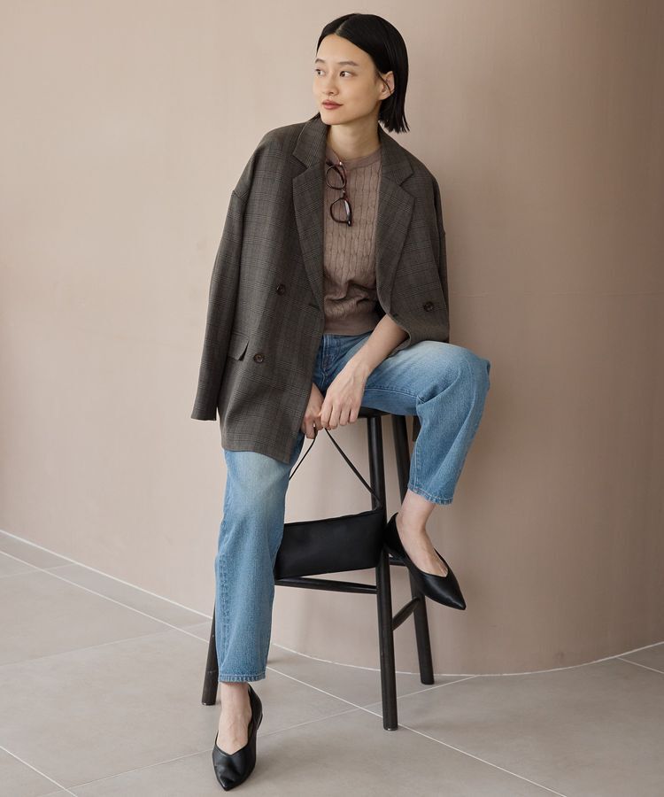 AMERICAN HOLIC「ケーブル5分袖ニットプルオーバー」|ニット・セーター|