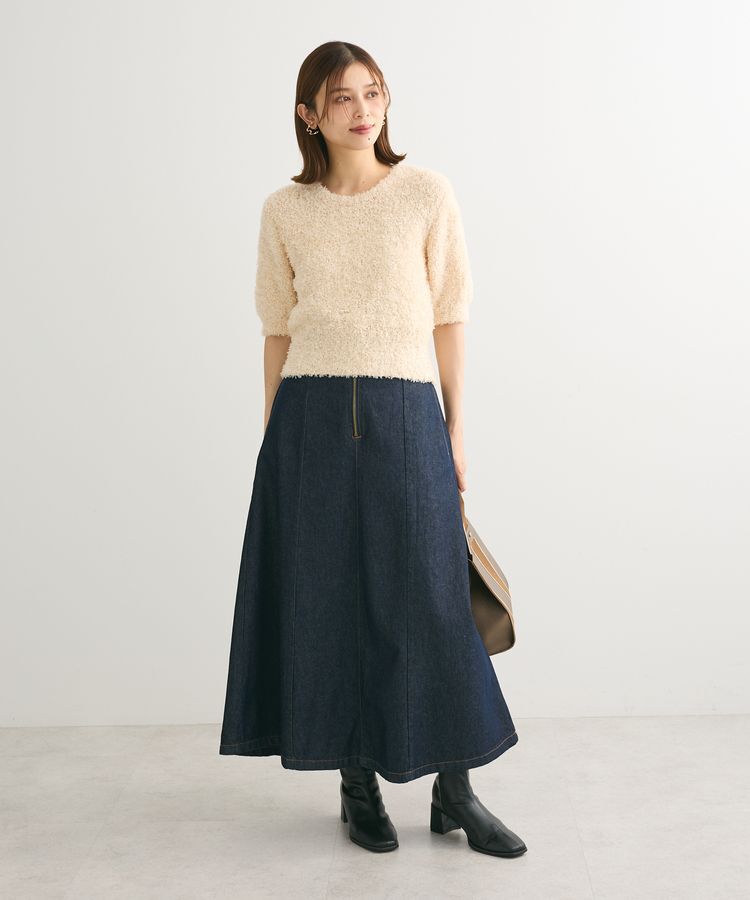 Green Parks「テープヤーン半袖ニットプルオーバー」|ニット・セーター|