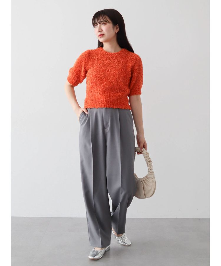 Green Parks「テープヤーン半袖ニットプルオーバー」|ニット・セーター|