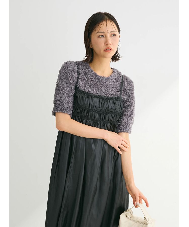 Green Parks「テープヤーン半袖ニットプルオーバー」|ニット・セーター|