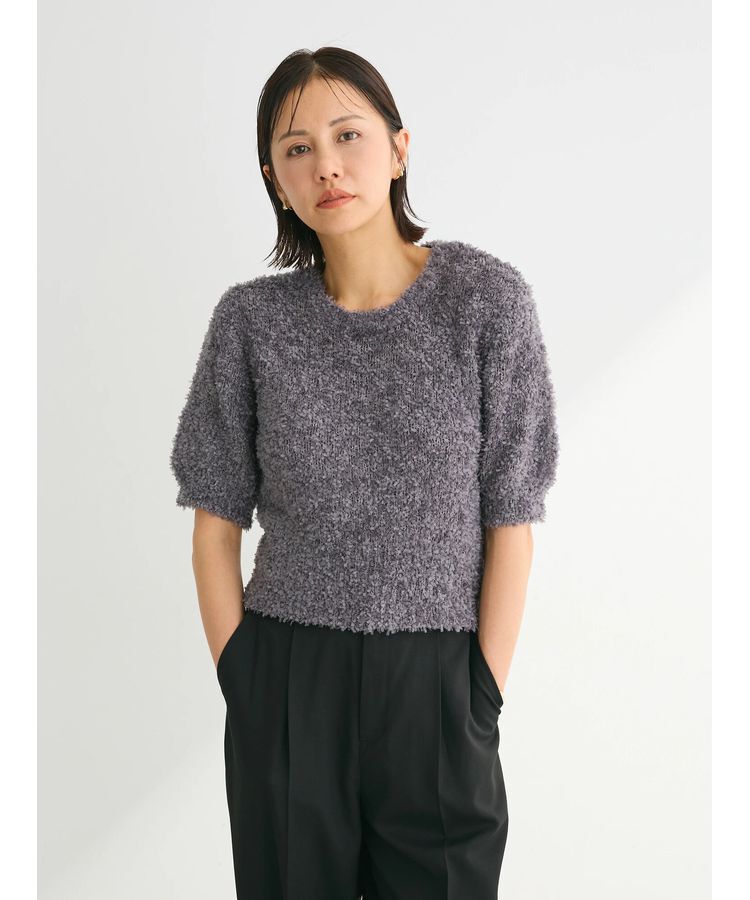 Green Parks「テープヤーン半袖ニットプルオーバー」|ニット・セーター|