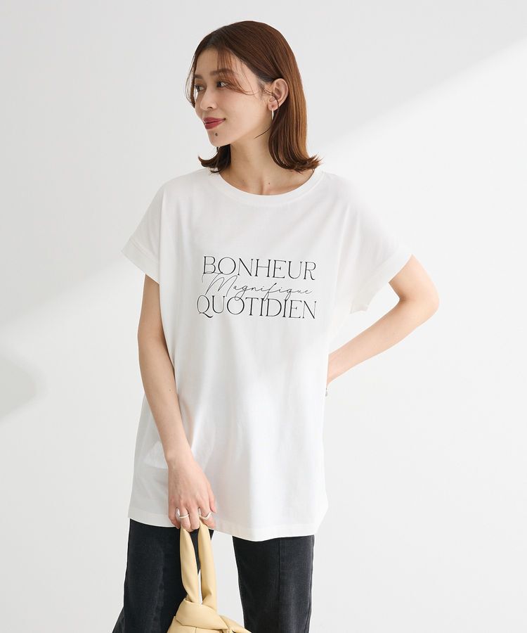 Green Parks「フレンチスリーブ筆記体ロゴチュニック」|チュニック|