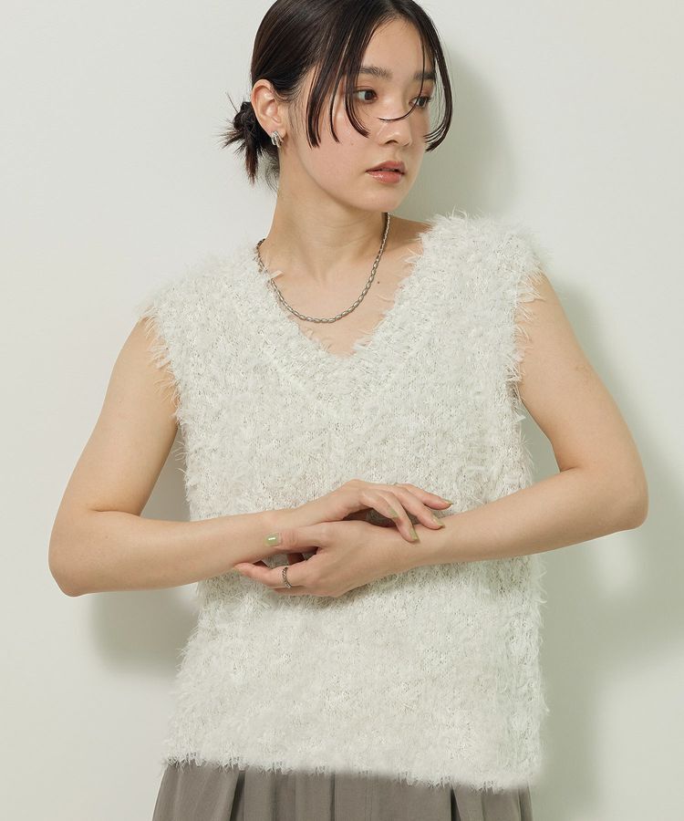 Green Parks「フェザーヤーンニットベスト」|ベスト・ジレ|