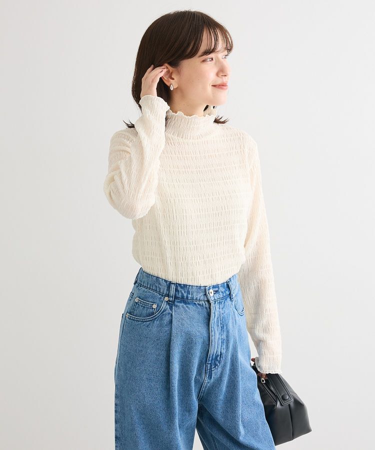 Green Parks「・Petit Fleur ジャガードハイネックロンTEE」|Tシャツ・カットソー|