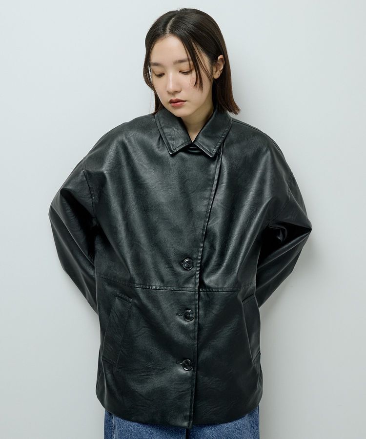 Green Parks「フェイクレザージャケット」|テーラードジャケット|