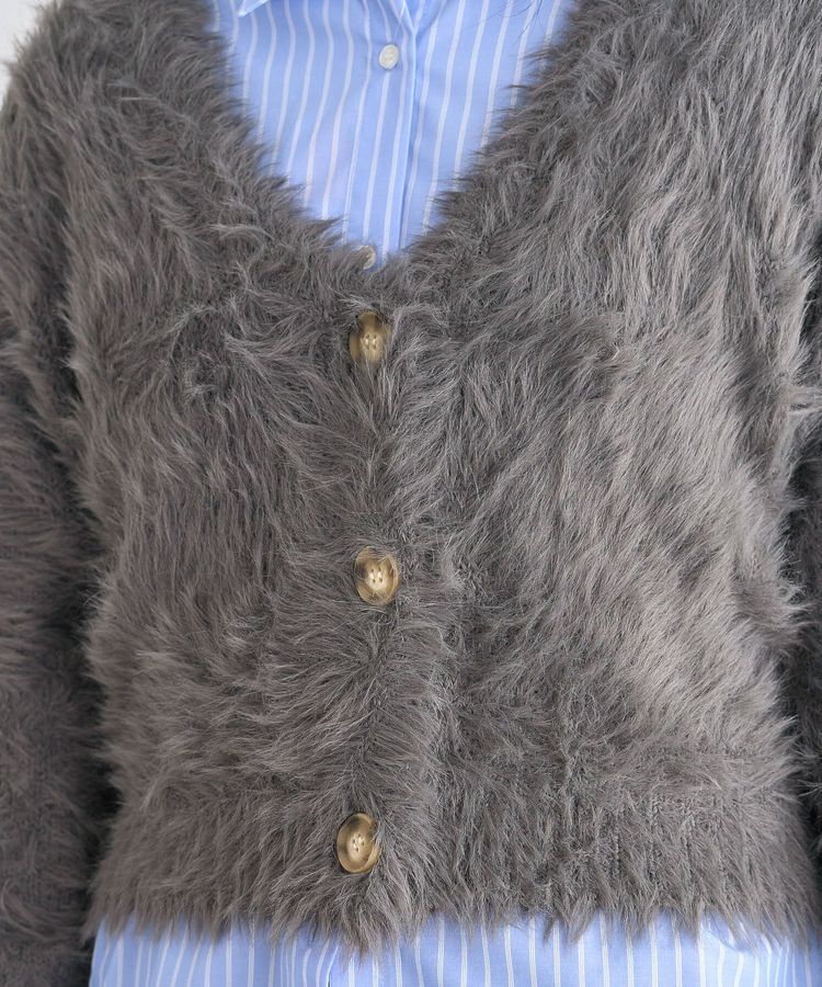 Green Parks「・Petit Fleur シャギーニットカーディガン」|カーディガン|