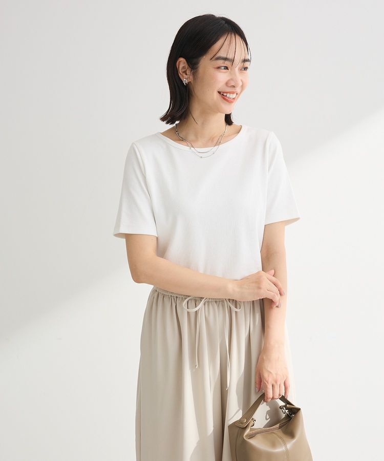 Green Parks「T.5分袖リブプルオーバー」|キャミソール|Off White