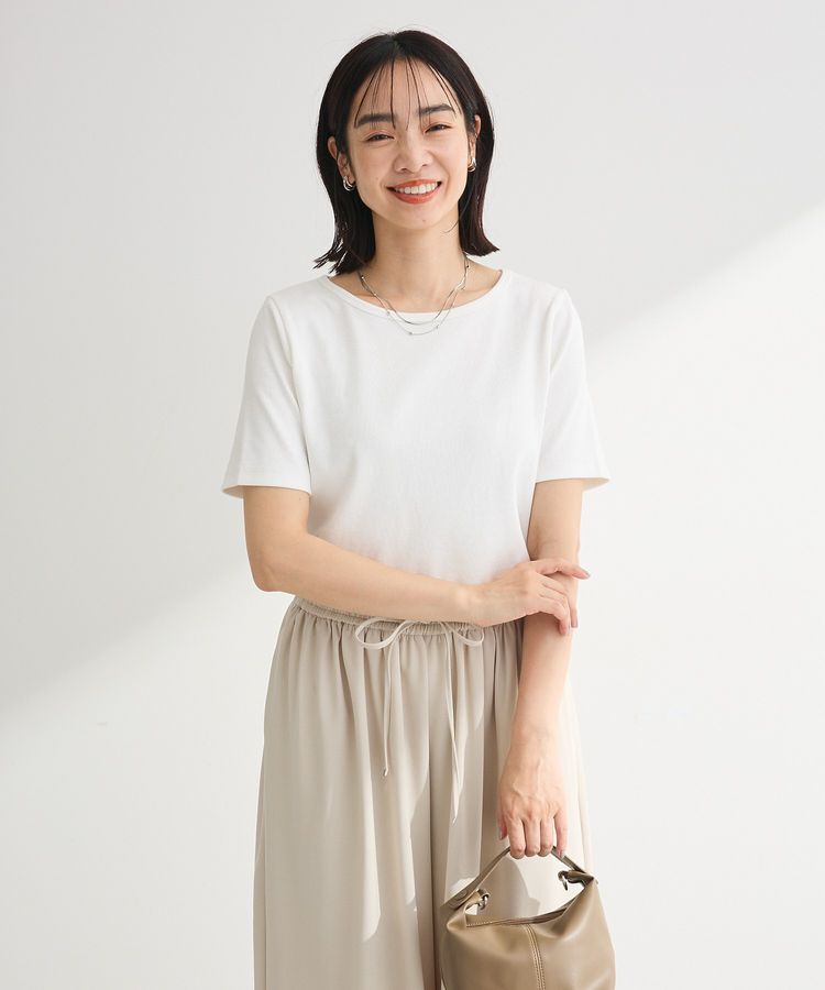 Green Parks「T.5分袖リブプルオーバー」|キャミソール|