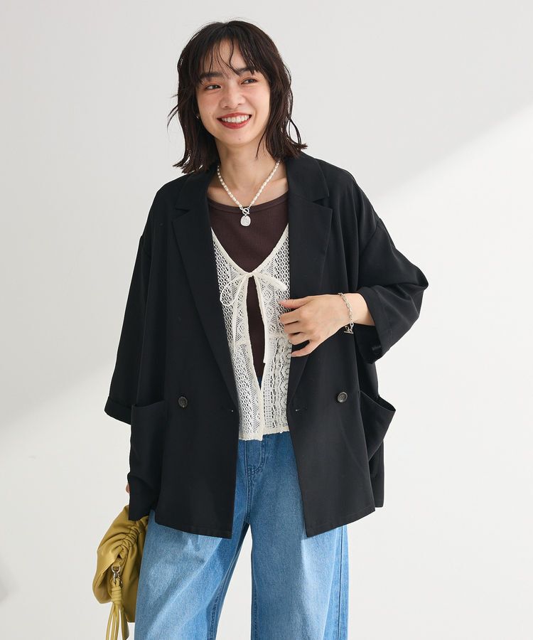 Green Parks「T.5分袖リブプルオーバー」|キャミソール|