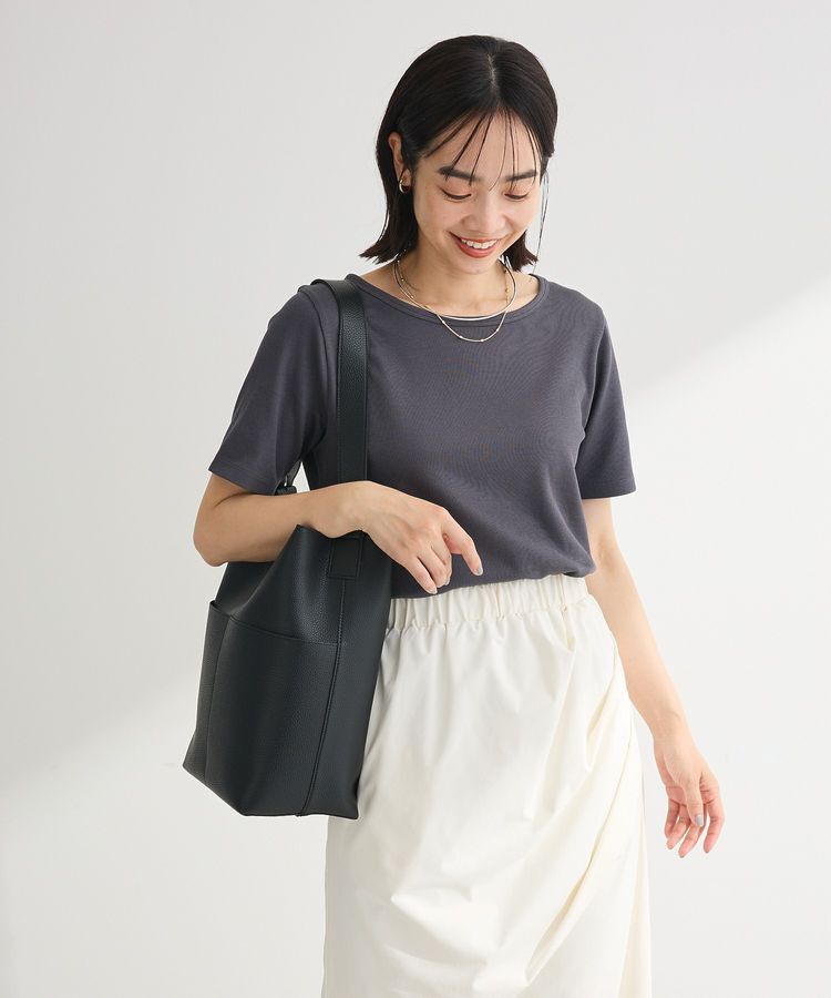 Green Parks「T.5分袖リブプルオーバー」|キャミソール|Charcoal Gray