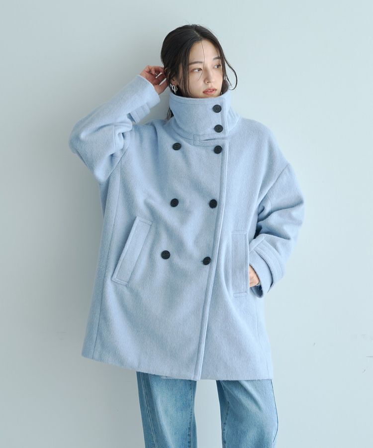 YECCA VECCA「ウール混ミドル丈スタンドカラーコート」|その他|