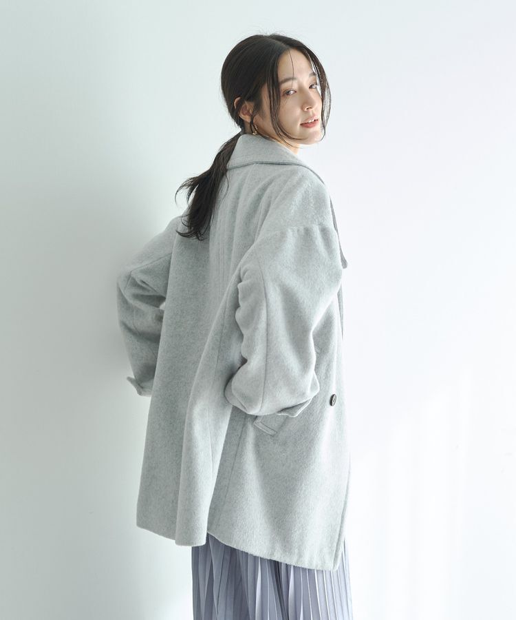 YECCA VECCA「ウール混ミドル丈スタンドカラーコート」|その他|