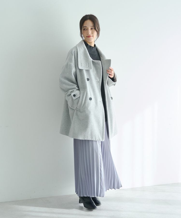 YECCA VECCA「ウール混ミドル丈スタンドカラーコート」|その他|