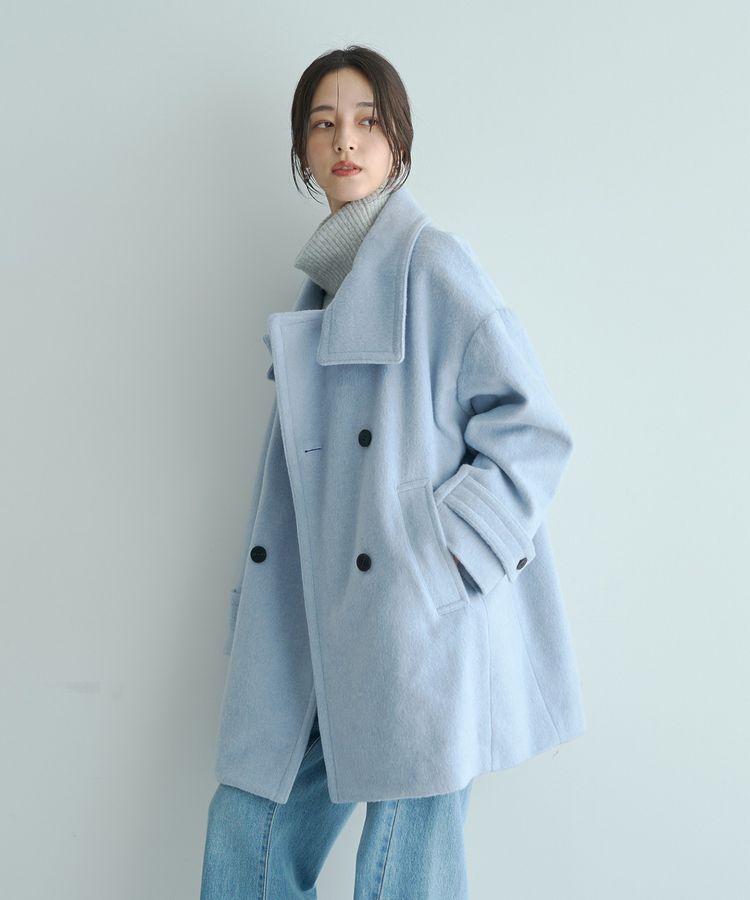 YECCA VECCA「ウール混ミドル丈スタンドカラーコート」|その他|