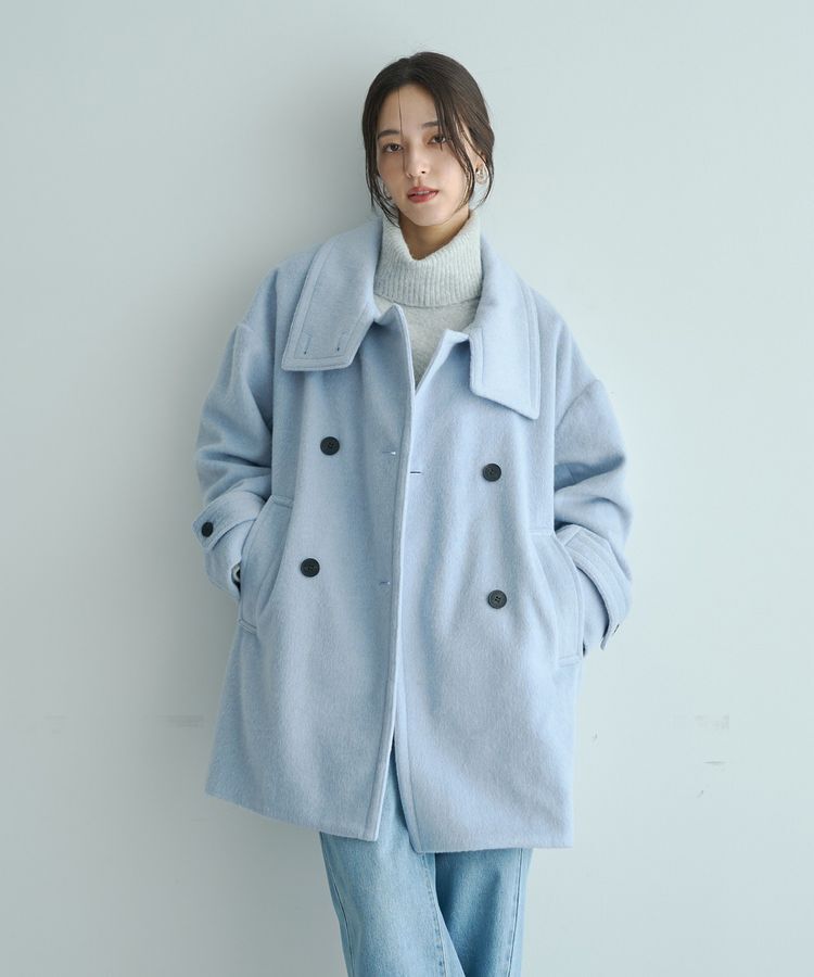 YECCA VECCA「ウール混ミドル丈スタンドカラーコート」|その他|