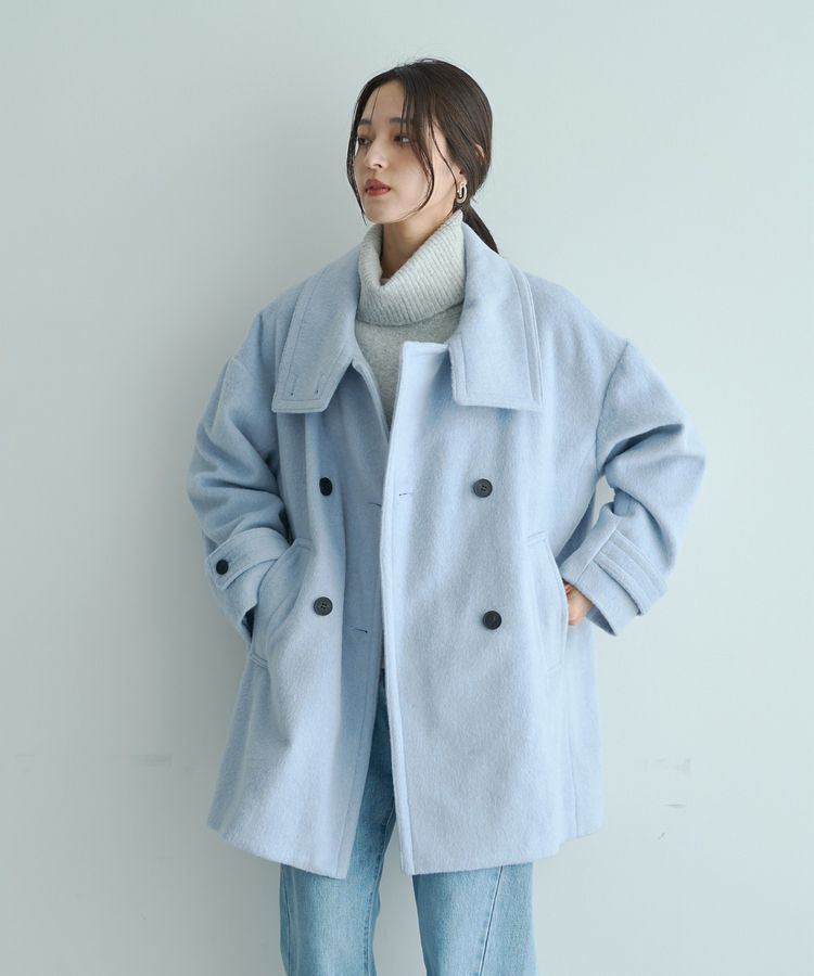 YECCA VECCA「ウール混ミドル丈スタンドカラーコート」|その他|