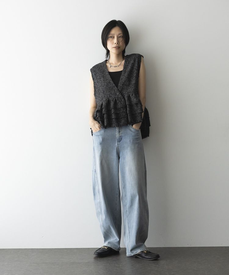 GARAGE OF GOOD CLOTHING「ツイードギャザーベスト」|ベスト・ジレ|