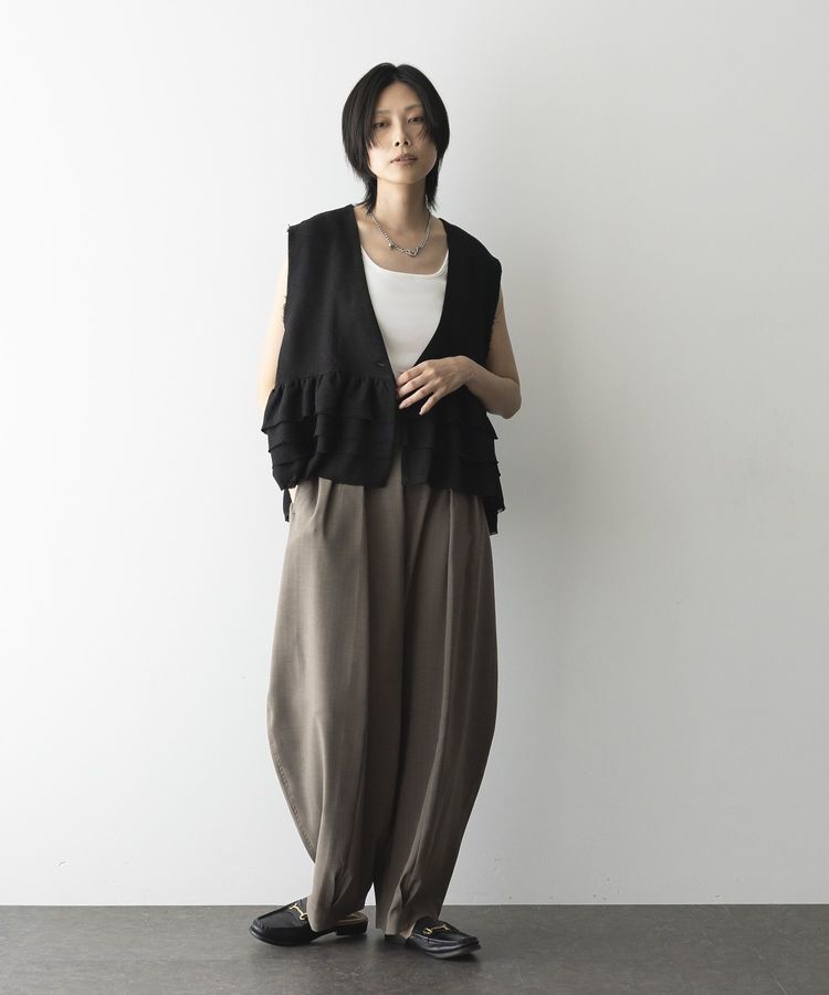 GARAGE OF GOOD CLOTHING「ツイードギャザーベスト」|ベスト・ジレ|