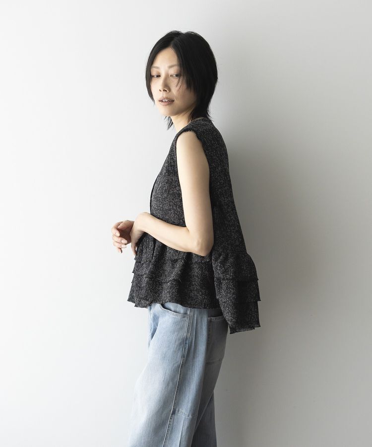 GARAGE OF GOOD CLOTHING「ツイードギャザーベスト」|ベスト・ジレ|