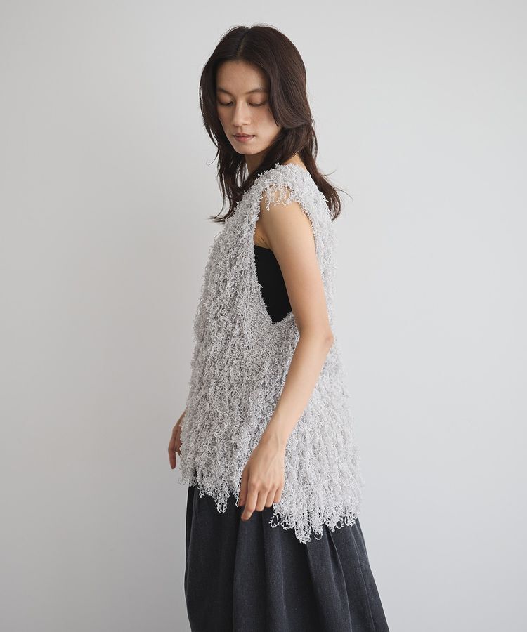 GARAGE OF GOOD CLOTHING「リボンヤーンVネックベスト」|ベスト・ジレ|