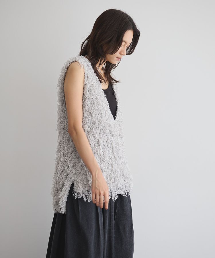 GARAGE OF GOOD CLOTHING「リボンヤーンVネックベスト」|ベスト・ジレ|