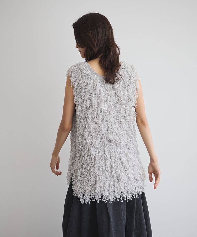 GARAGE OF GOOD CLOTHING「リボンヤーンVネックベスト」|ベスト・ジレ|