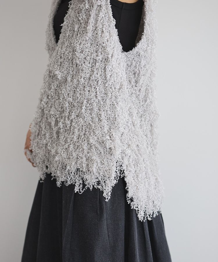 GARAGE OF GOOD CLOTHING「リボンヤーンVネックベスト」|ベスト・ジレ|