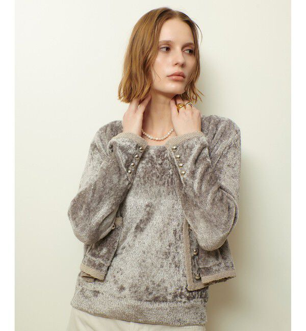 allureville「ベロアニットジャケット」|カーディガン|