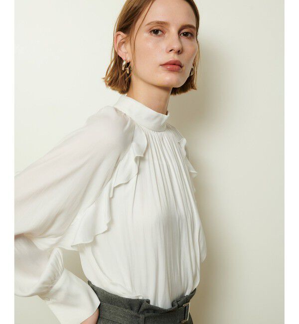 allureville「フリルスリーブブラウス」|シャツ・ブラウス|ホワイト