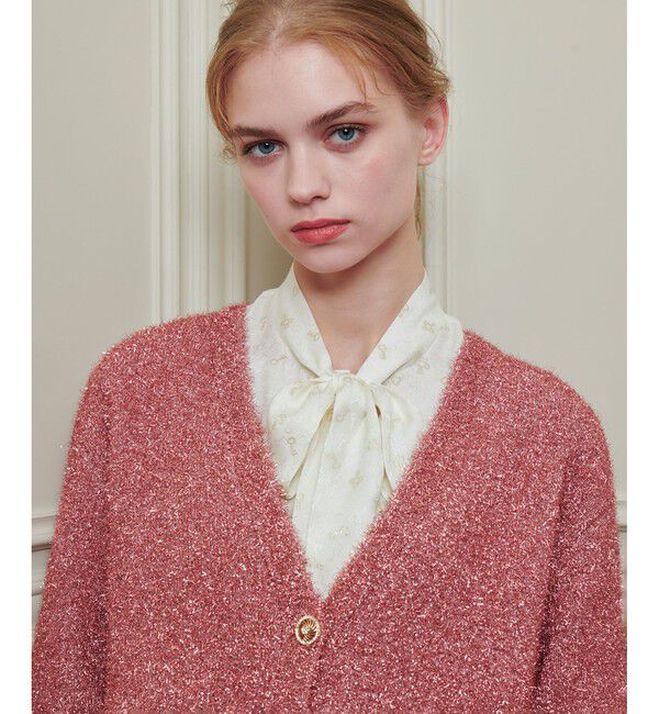 LOULOU WILLOUGHBY「【LOULOU WILLOUGHBY】フィルムラメミドルカーディガン」|カーディガン|