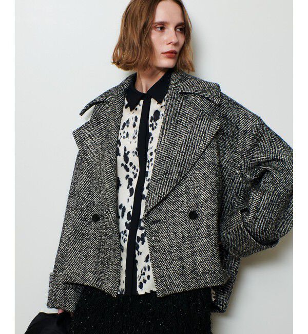 allureville「BONOTTOスパンコールショートコート」|ダッフルコート|