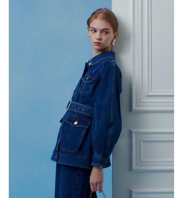LOULOU WILLOUGHBY「【LOULOU WILLOUGHBY】カーブスリーブデニムジャケット」|デニムジャケット|