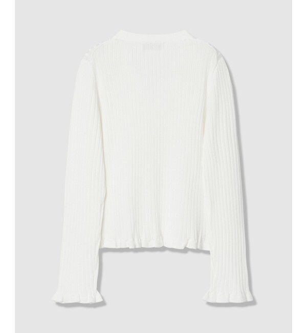 LOULOU WILLOUGHBY「【LOULOU WILLOUGHBY】ワイドリブヘムフリルカーディガン」|カーディガン|