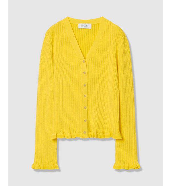 LOULOU WILLOUGHBY「【LOULOU WILLOUGHBY】ワイドリブヘムフリルカーディガン」|カーディガン|